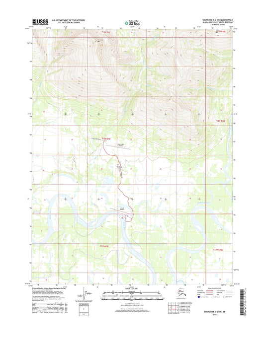 Shungnak D-2 NW Alaska US Topo Map Image