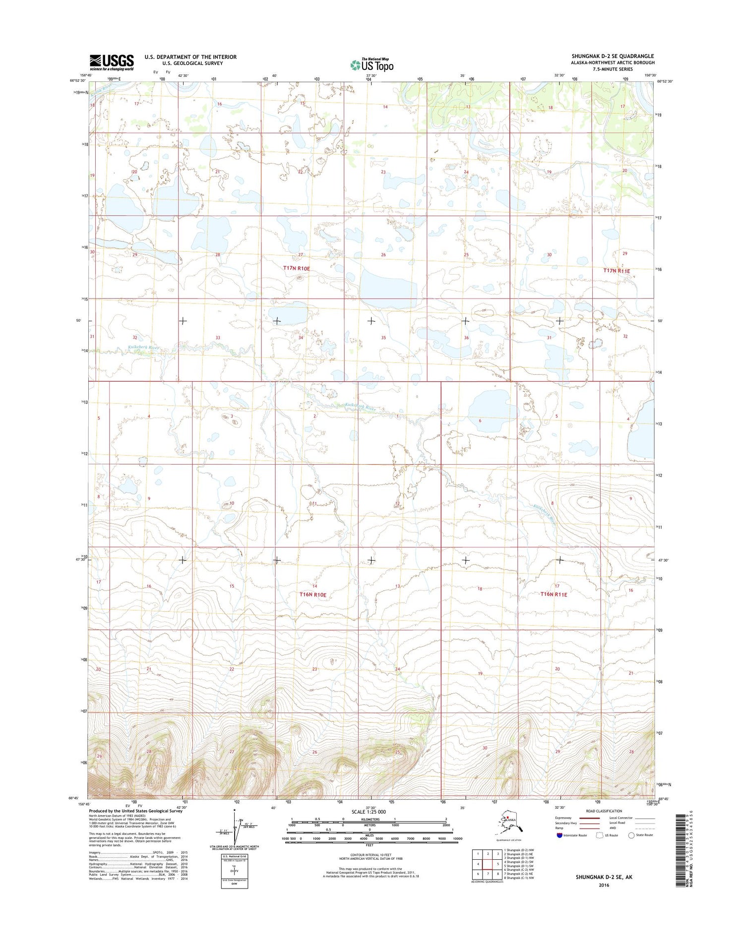 Shungnak D-2 SE Alaska US Topo Map Image