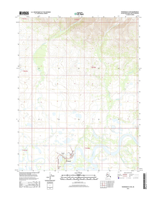 Shungnak D-3 NE Alaska US Topo Map Image