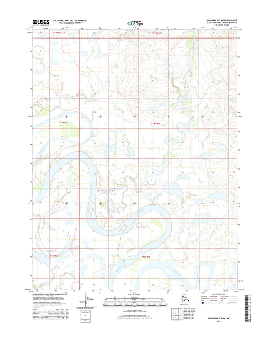 Shungnak D-3 NW Alaska US Topo Map Image