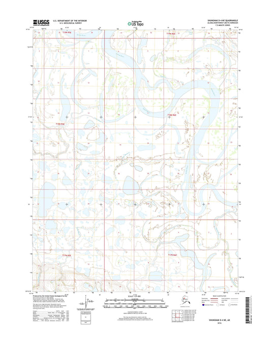 Shungnak D-4 NE Alaska US Topo Map Image