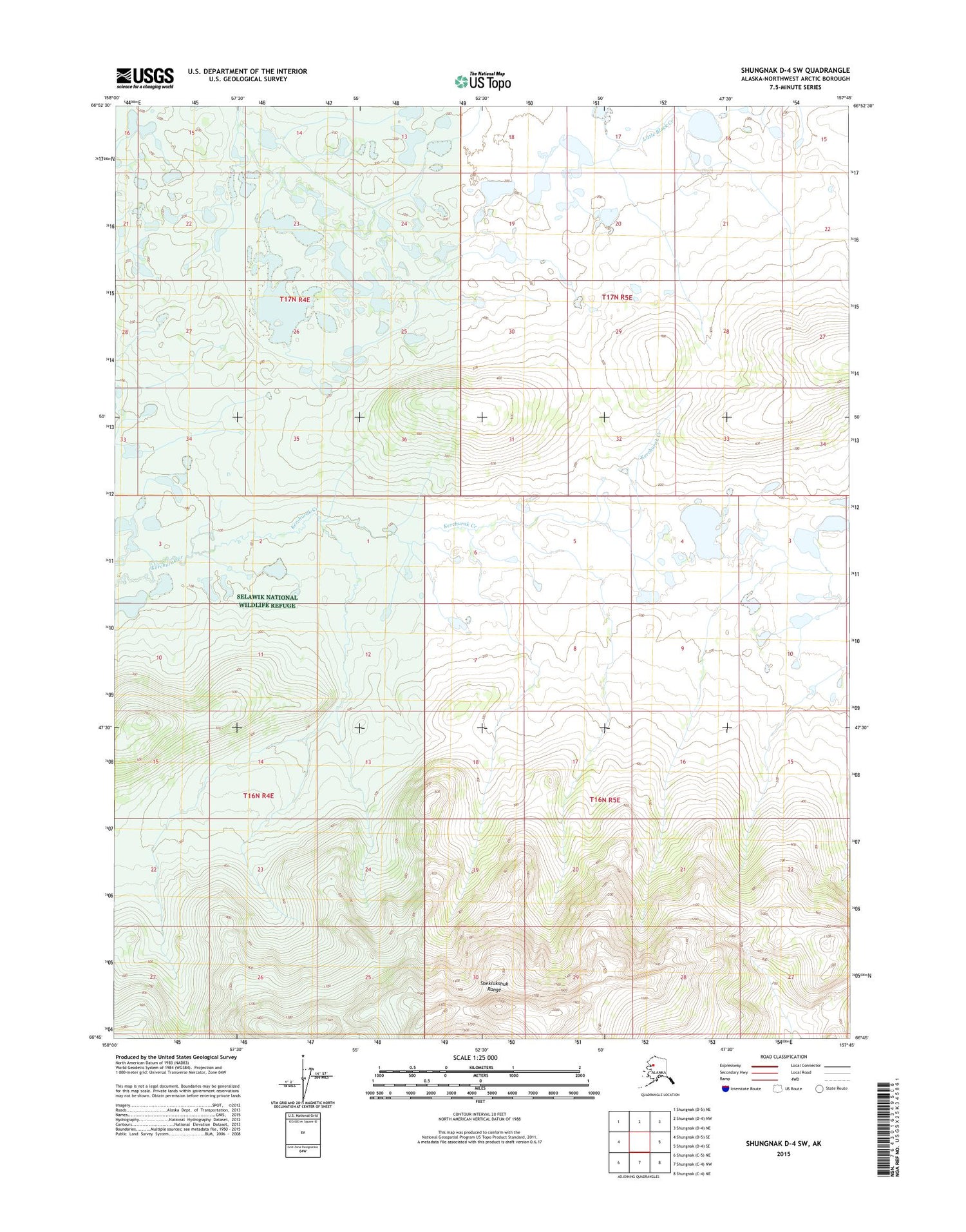 Shungnak D-4 SW Alaska US Topo Map Image