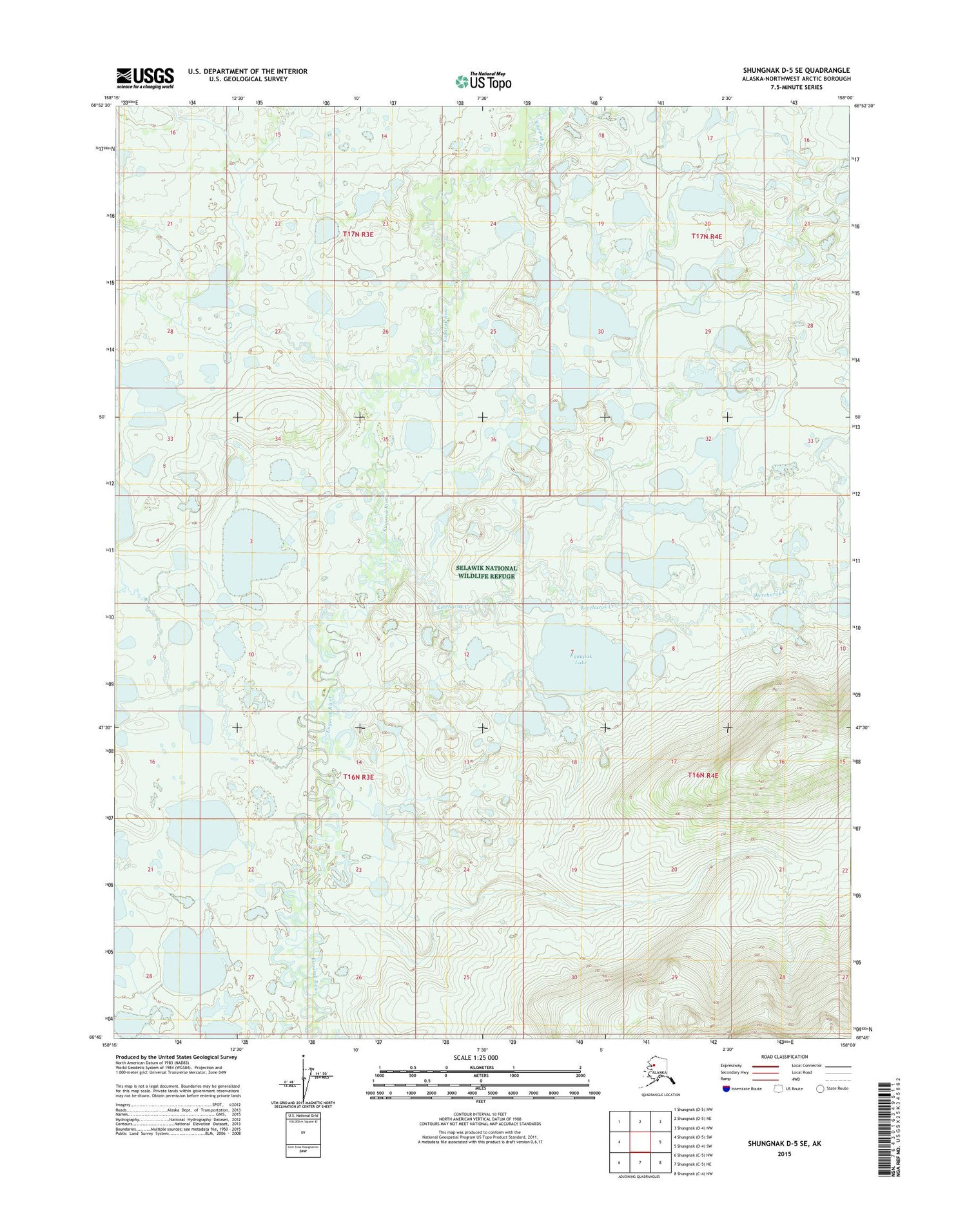 Shungnak D-5 SE Alaska US Topo Map Image