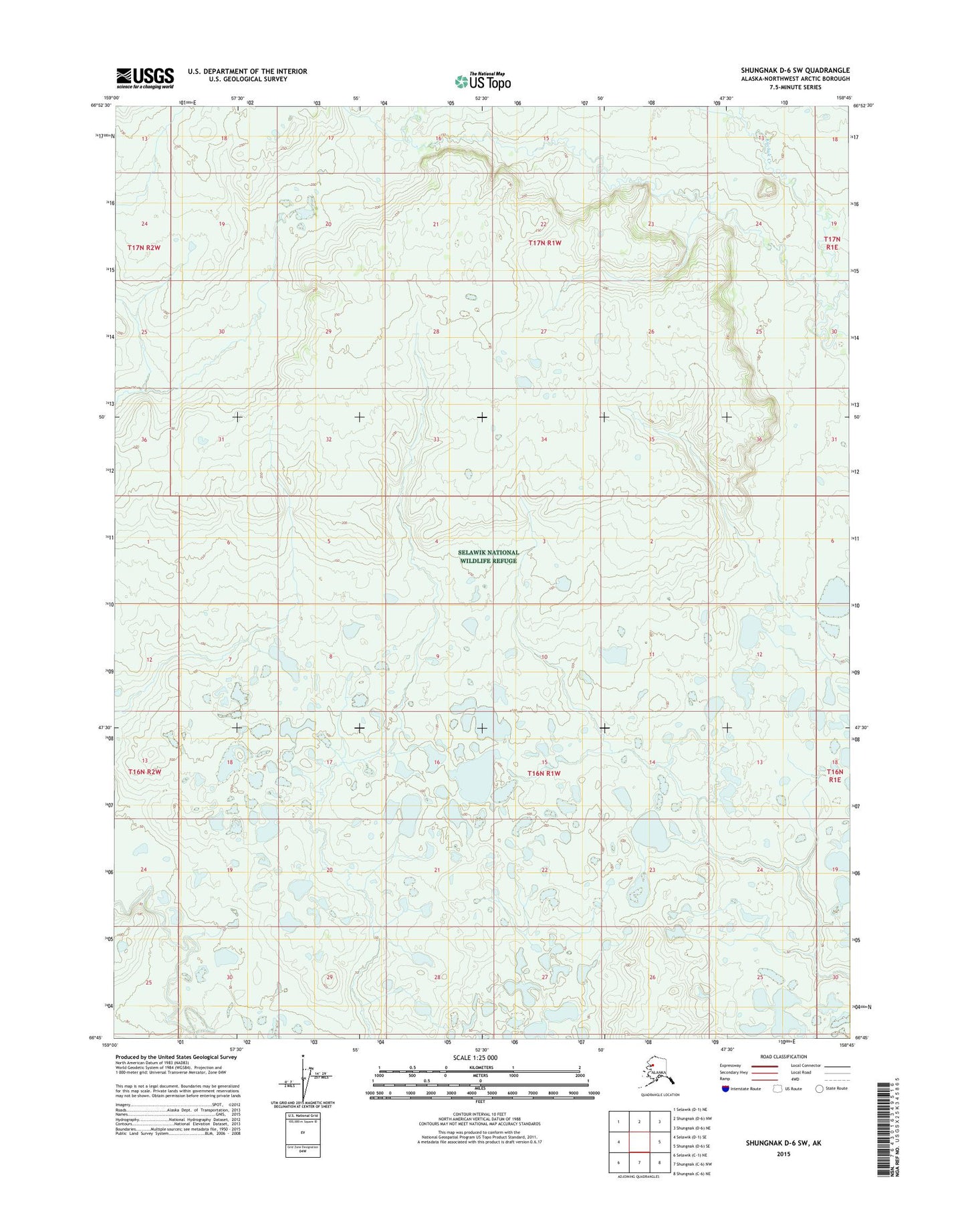 Shungnak D-6 SW Alaska US Topo Map Image