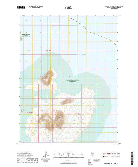Simeonof Island D-1 NW Alaska US Topo Map Image