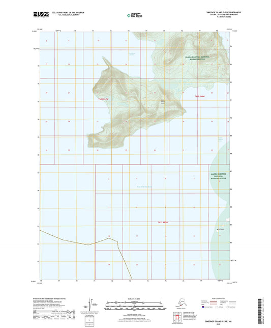 Simeonof Island D-2 NE Alaska US Topo Map Image