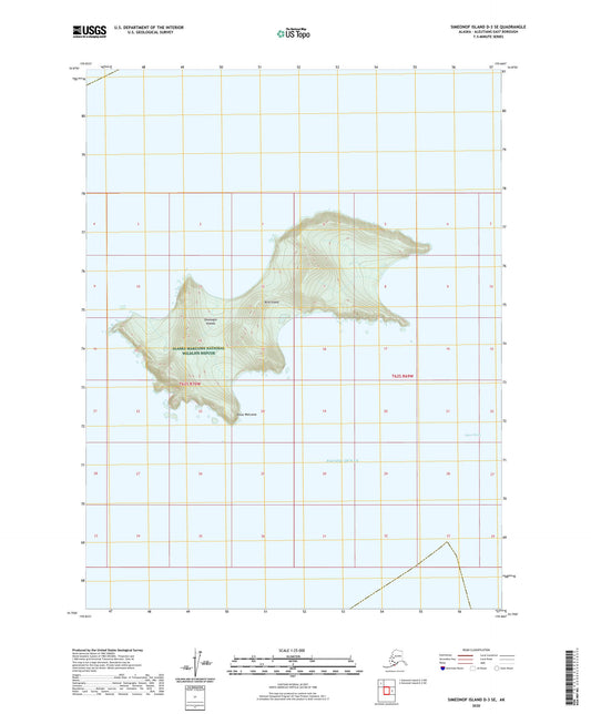 Simeonof Island D-3 SE Alaska US Topo Map Image