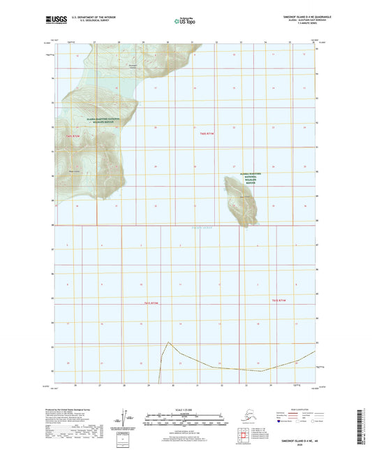 Simeonof Island D-4 NE Alaska US Topo Map Image