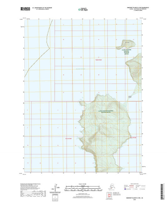 Simeonof Island D-4 NW Alaska US Topo Map Image