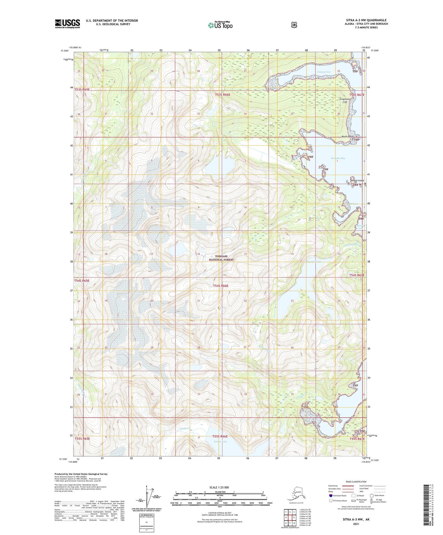 Sitka A-3 NW Alaska US Topo Map Image