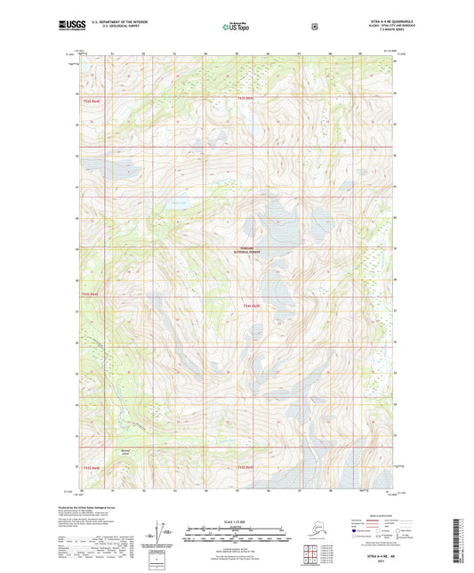 Sitka A-4 NE Alaska US Topo Map Image