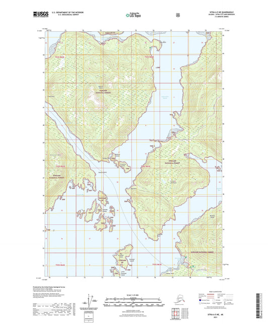 Sitka A-5 NE Alaska US Topo Map Image