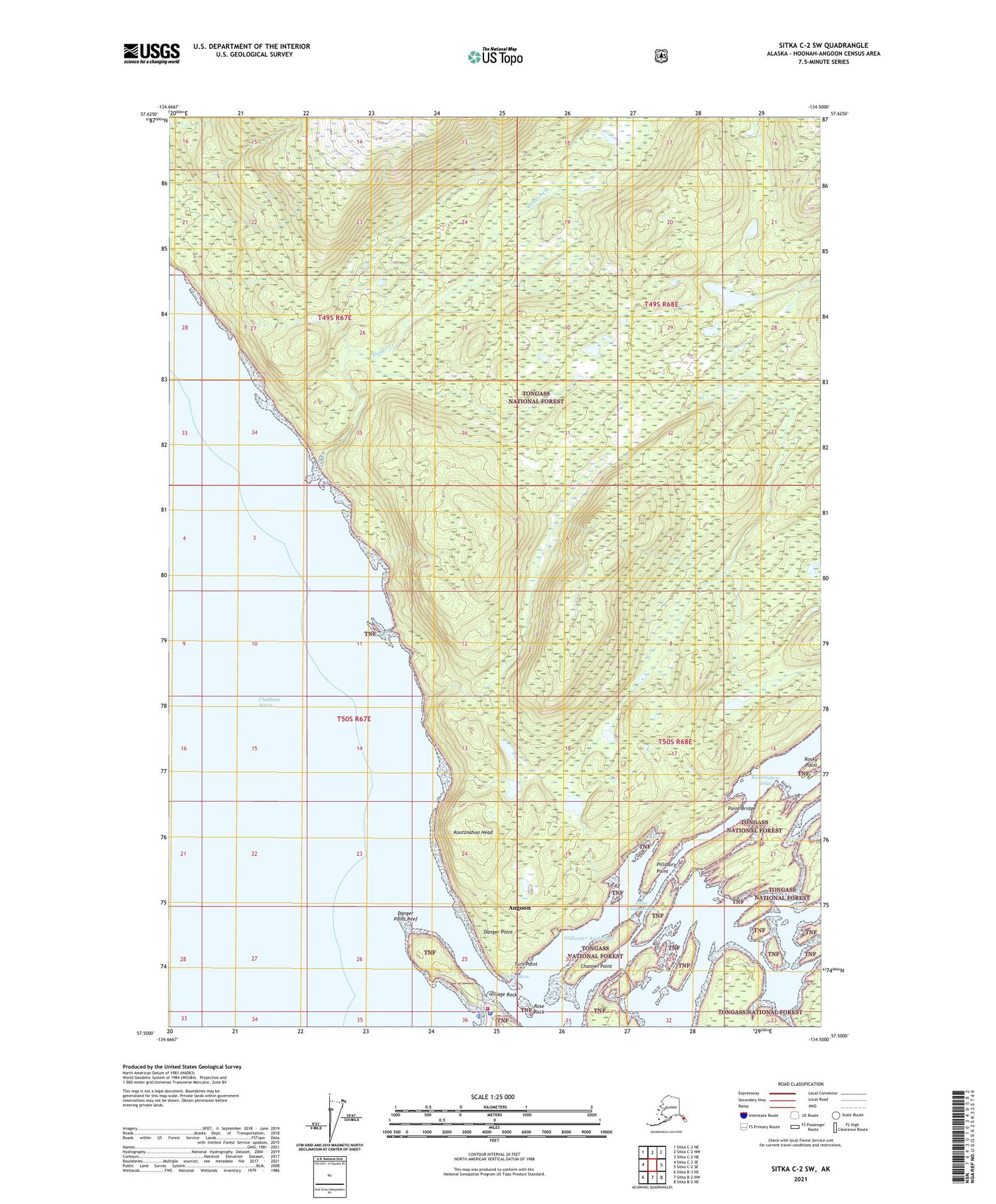 Sitka C-2 SW Alaska US Topo Map Image