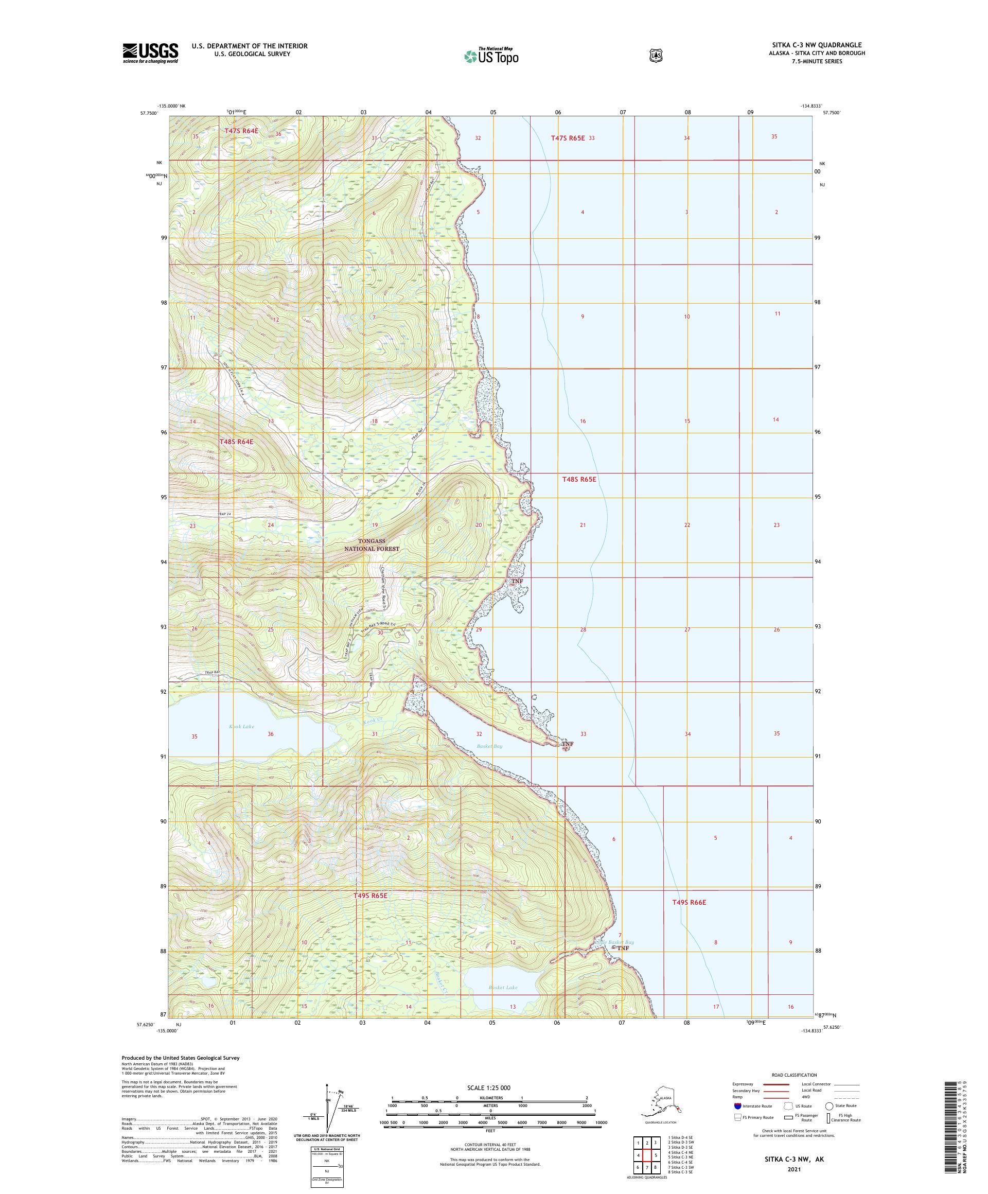 Sitka C-3 NW Alaska US Topo Map – MyTopo Map Store