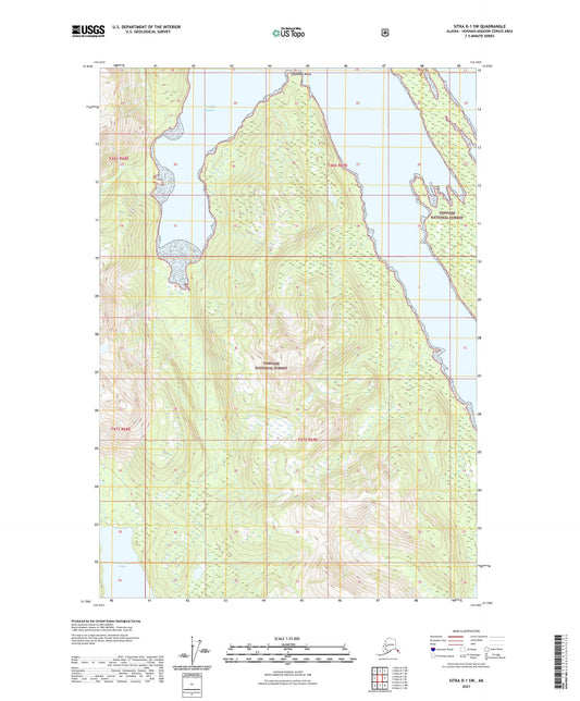 Sitka D-1 SW Alaska US Topo Map Image