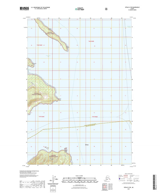 Sitka D-3 SW Alaska US Topo Map Image