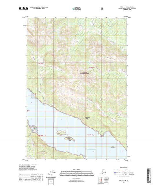 Sitka D-4 NE Alaska US Topo Map Image