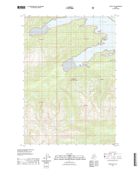 Sitka D-5 SW Alaska US Topo Map Image