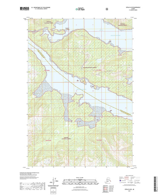 Sitka D-6 NE Alaska US Topo Map Image