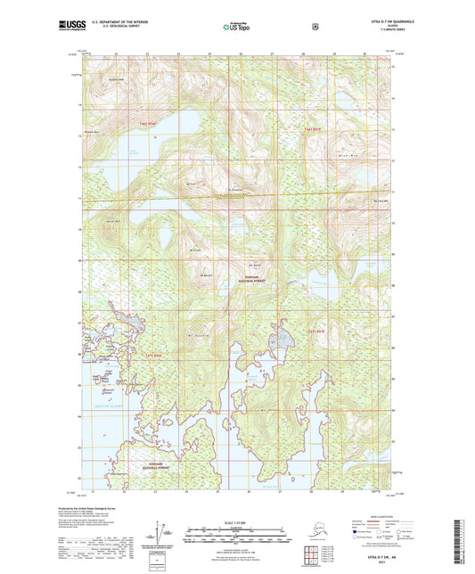 Sitka D-7 SW Alaska US Topo Map Image