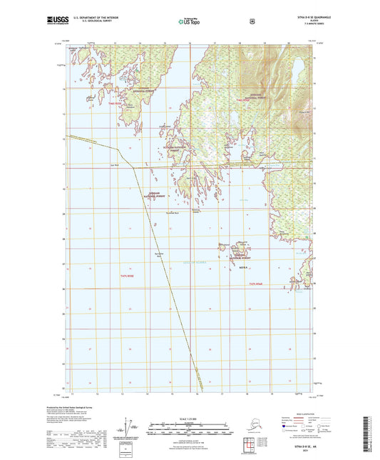 Sitka D-8 SE Alaska US Topo Map Image