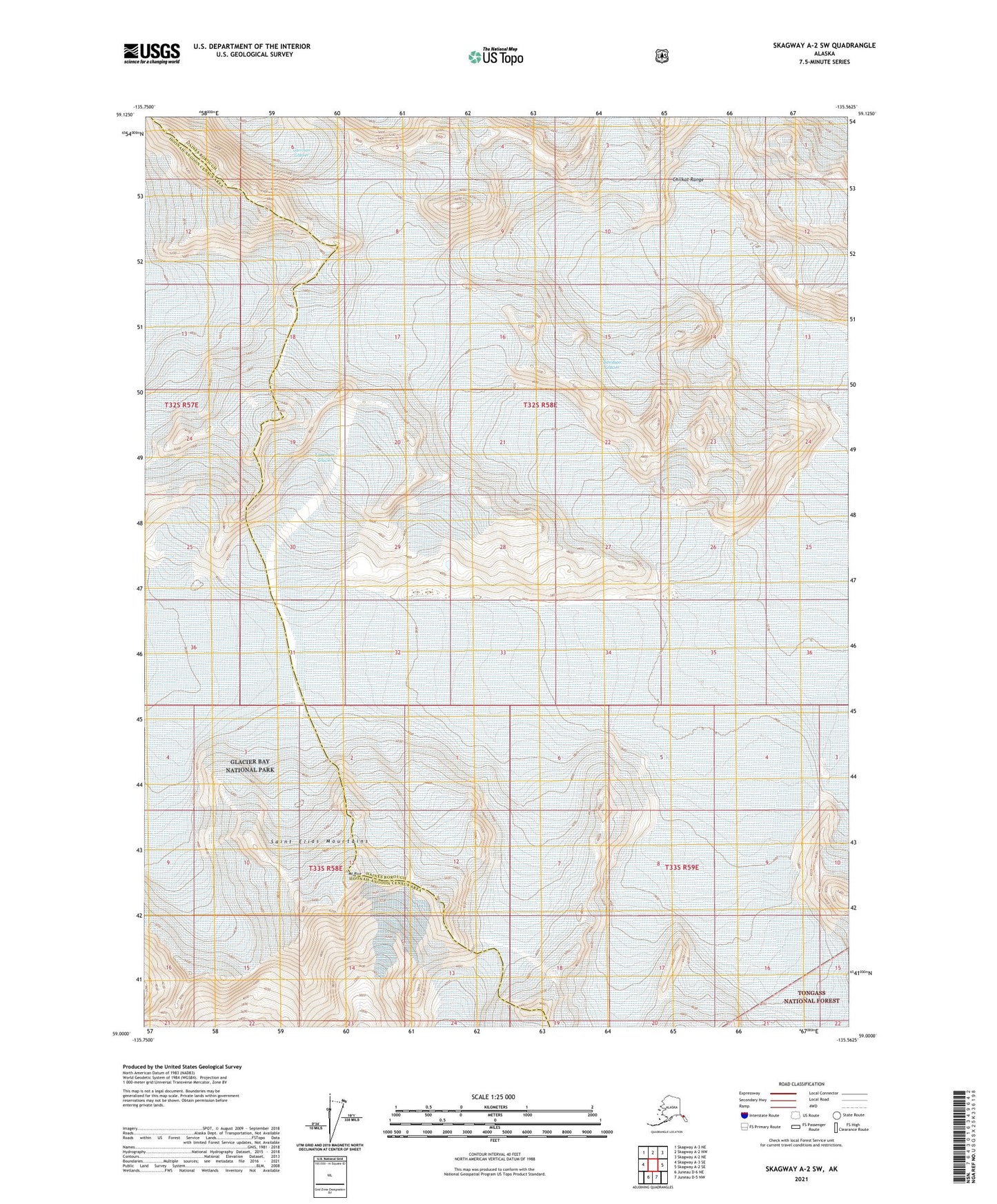 Skagway A-2 SW Alaska US Topo Map Image