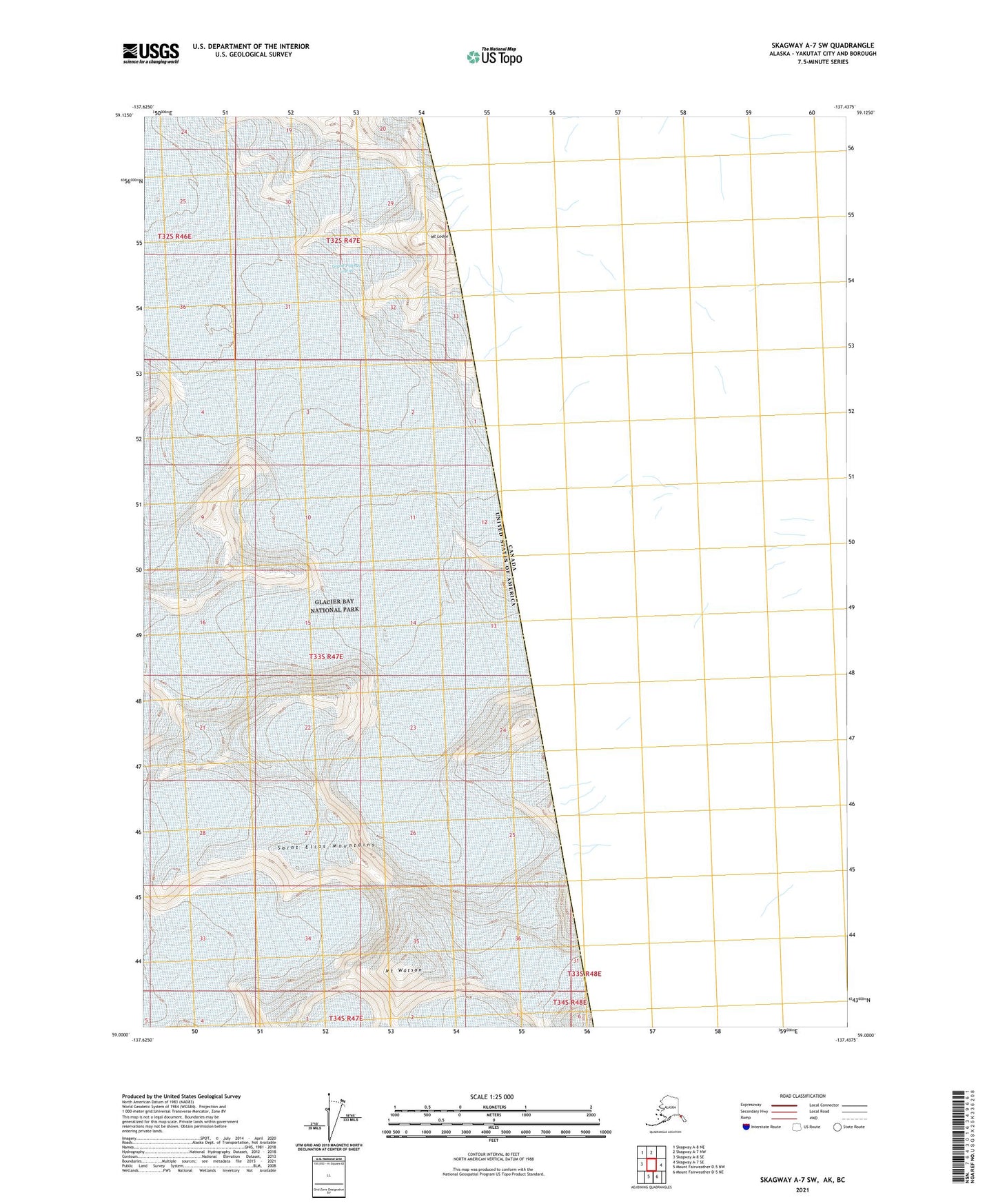 Skagway A-7 SW Alaska US Topo Map Image