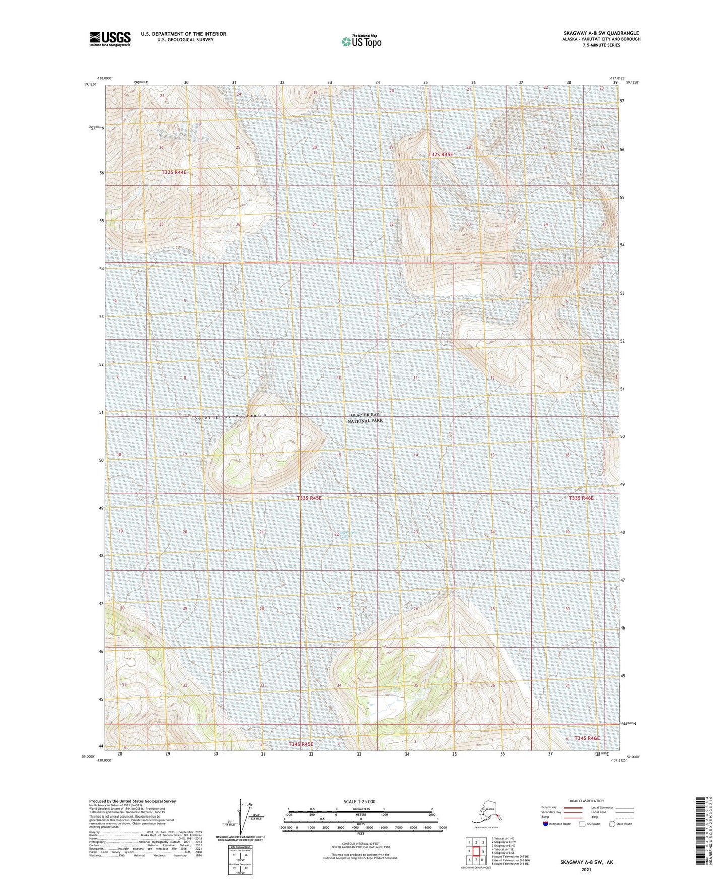 Skagway A-8 SW Alaska US Topo Map Image