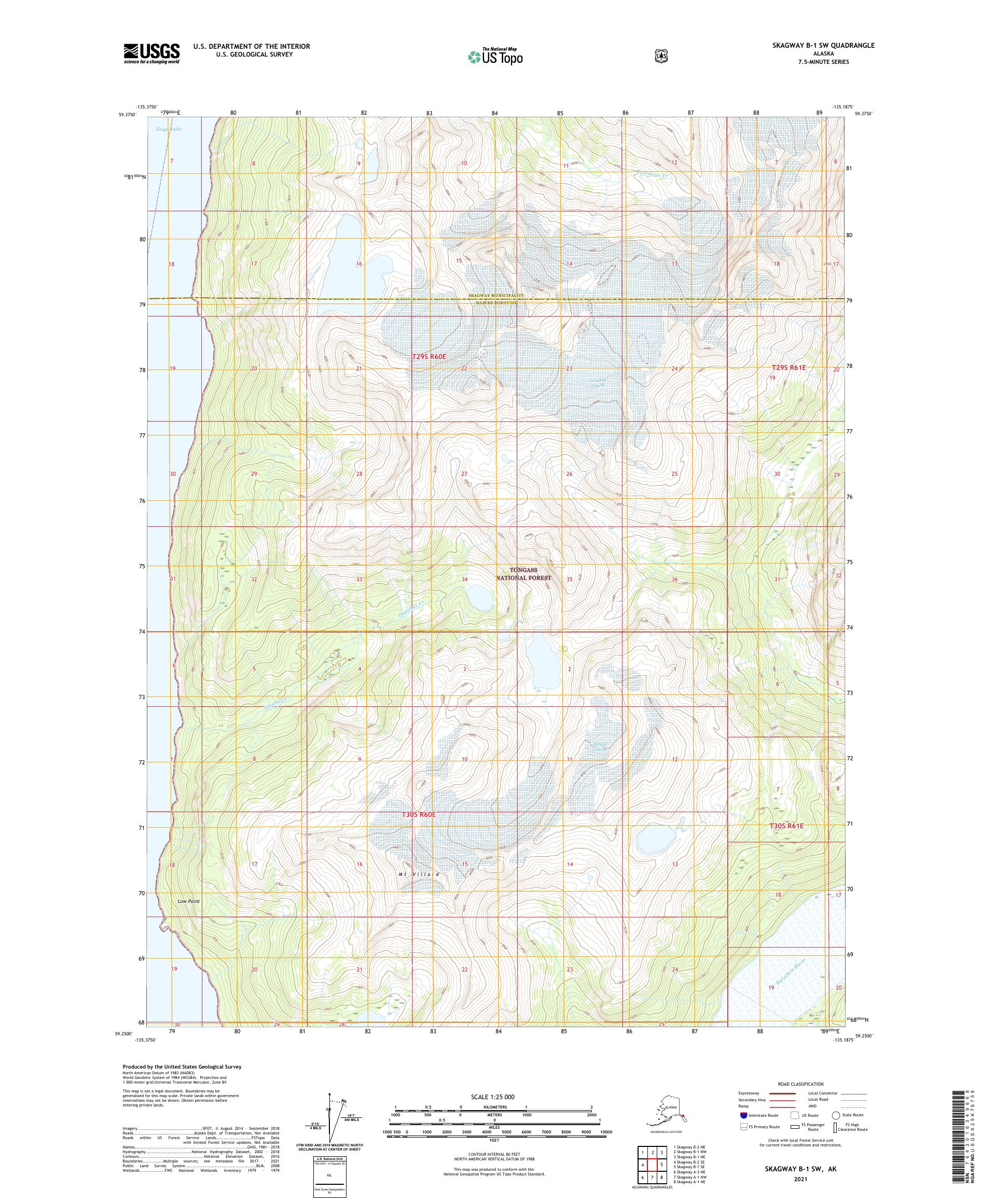 Skagway B-1 SW Alaska US Topo Map – MyTopo Map Store