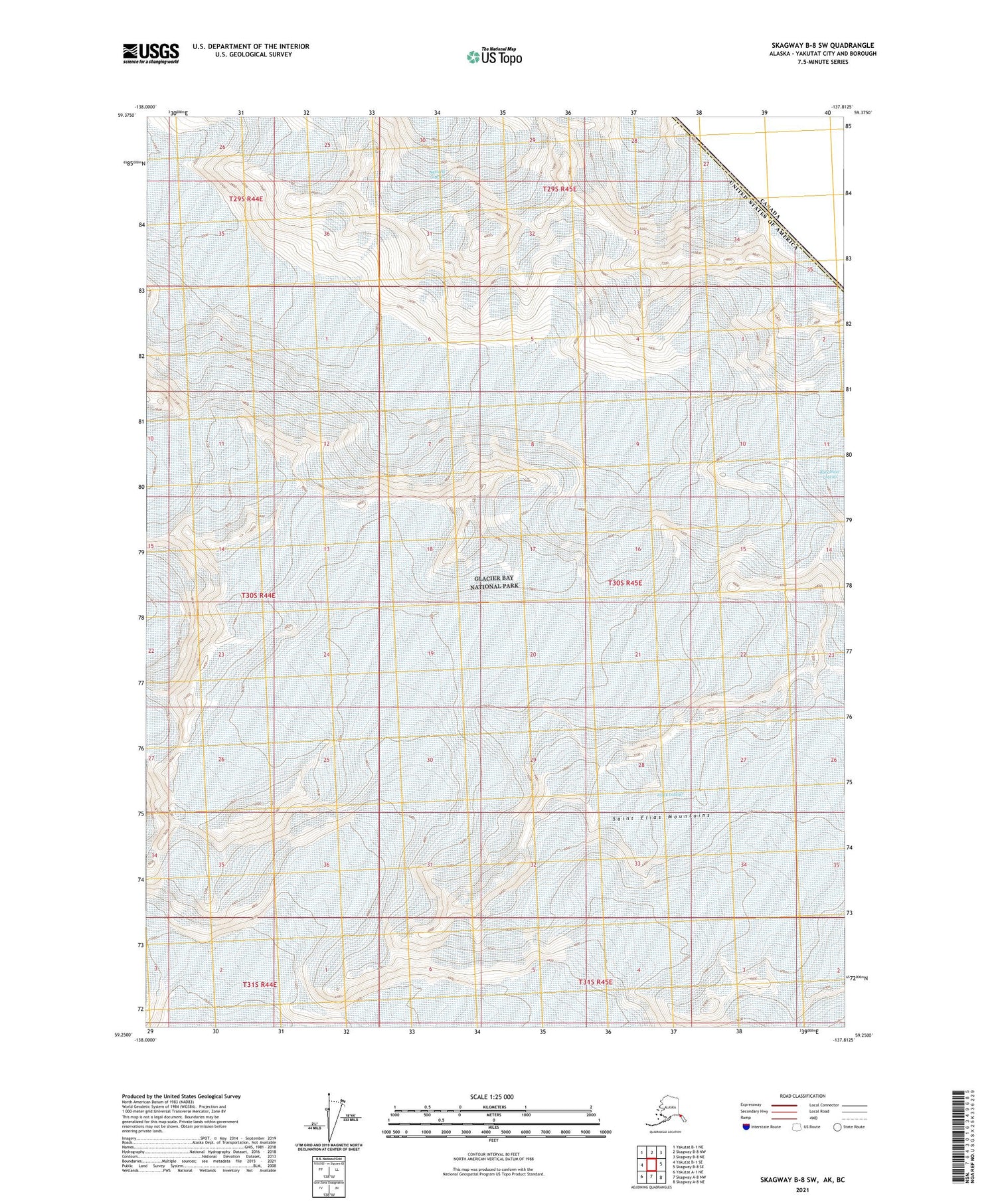 Skagway B-8 SW Alaska US Topo Map Image