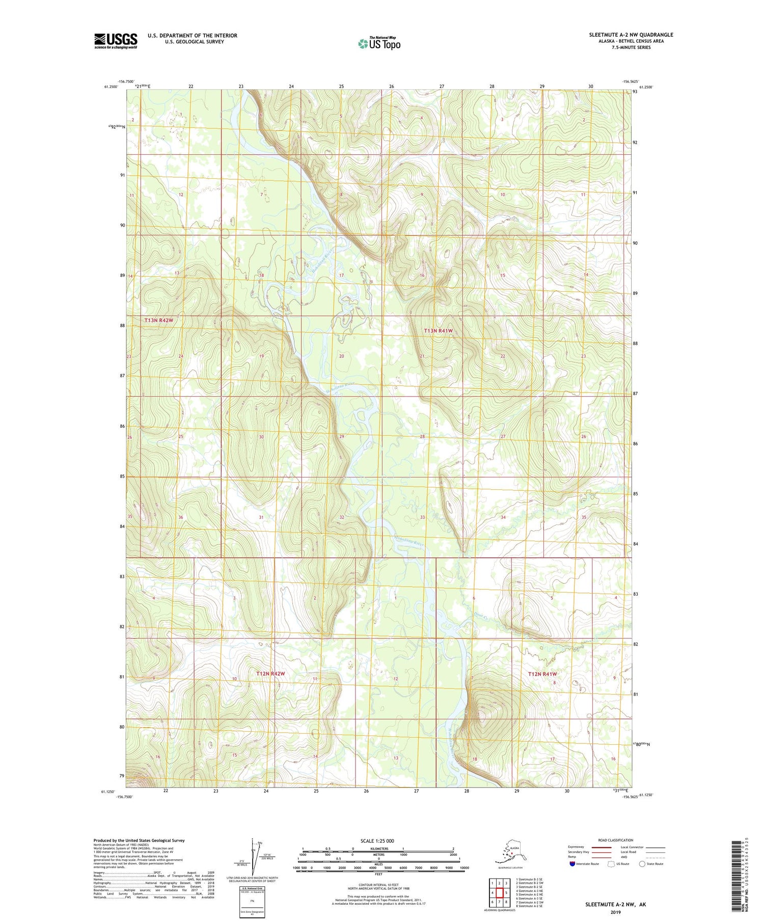 Sleetmute A-2 NW Alaska US Topo Map Image