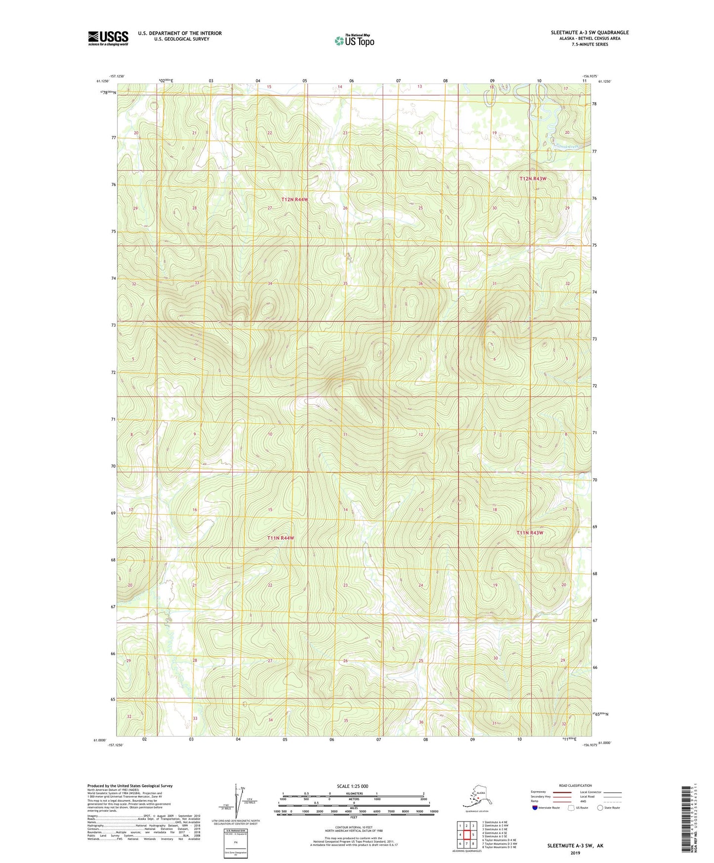 Sleetmute A-3 SW Alaska US Topo Map Image