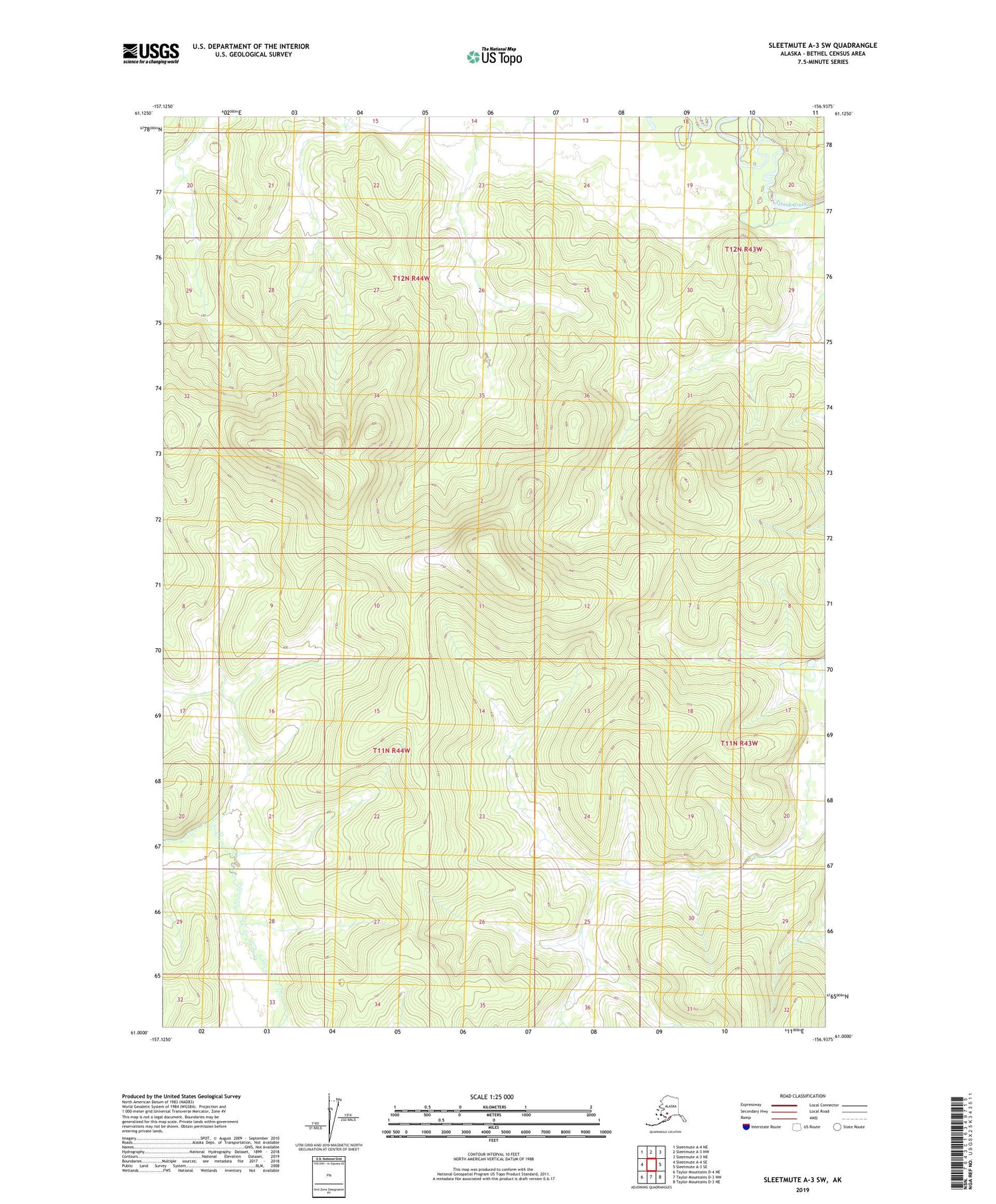 Sleetmute A-3 SW Alaska US Topo Map Image
