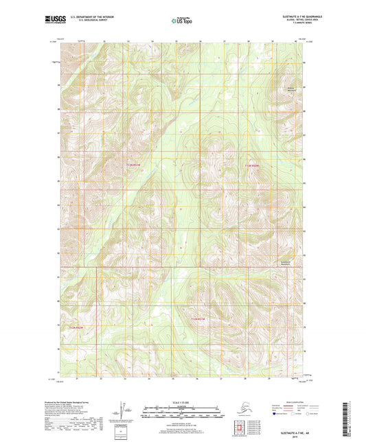 Sleetmute A-7 NE Alaska US Topo Map Image