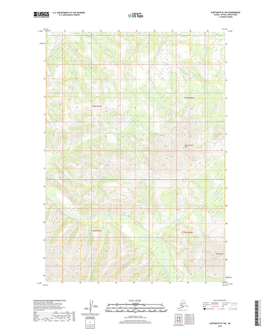 Sleetmute B-7 NE Alaska US Topo Map Image