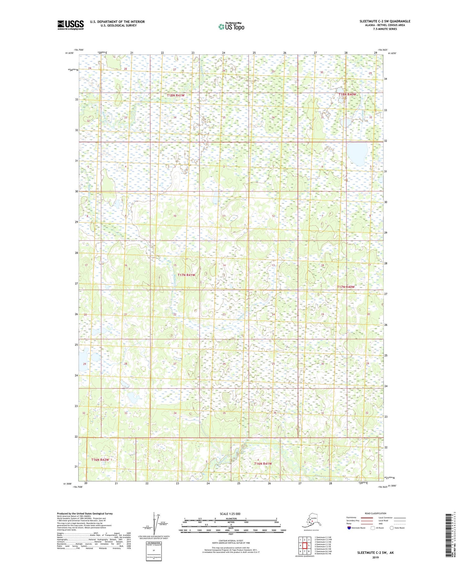 Sleetmute C-2 SW Alaska US Topo Map Image