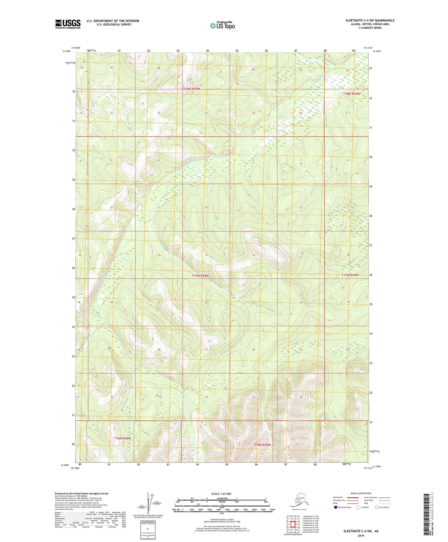 Sleetmute C-4 SW Alaska US Topo Map Image