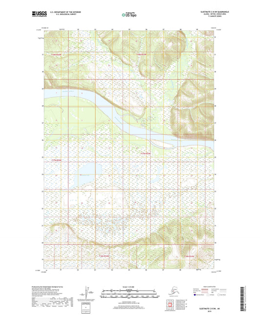 Sleetmute C-8 SW Alaska US Topo Map Image
