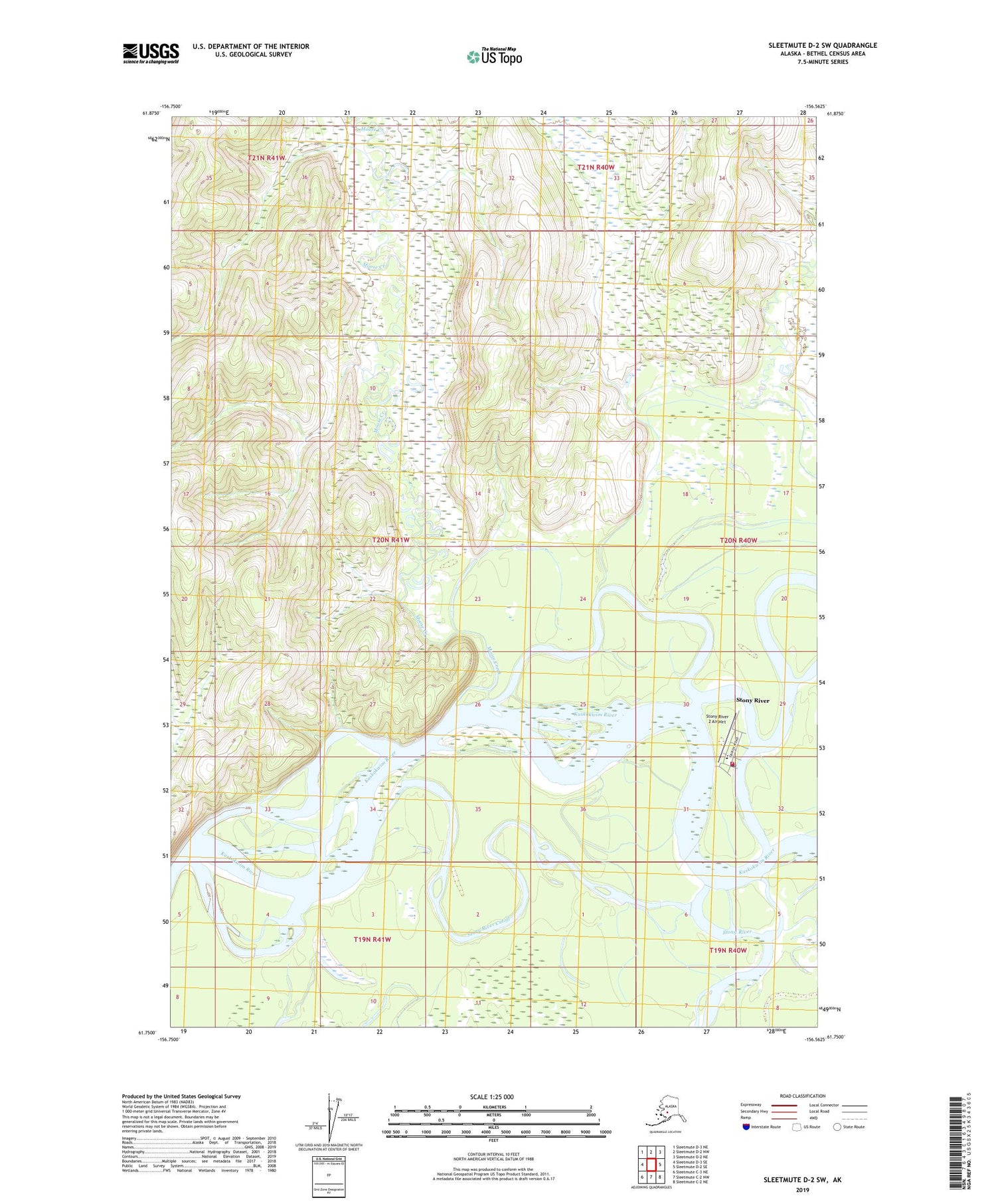 Sleetmute D-2 SW Alaska US Topo Map Image