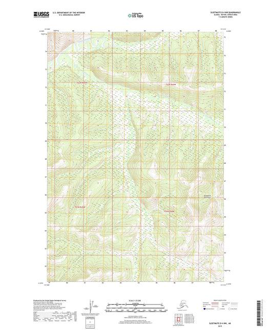 Sleetmute D-4 NW Alaska US Topo Map Image