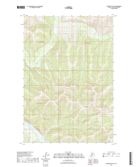 Sleetmute D-5 NE Alaska US Topo Map Image