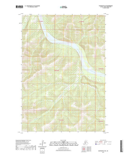 Sleetmute D-5 SE Alaska US Topo Map Image