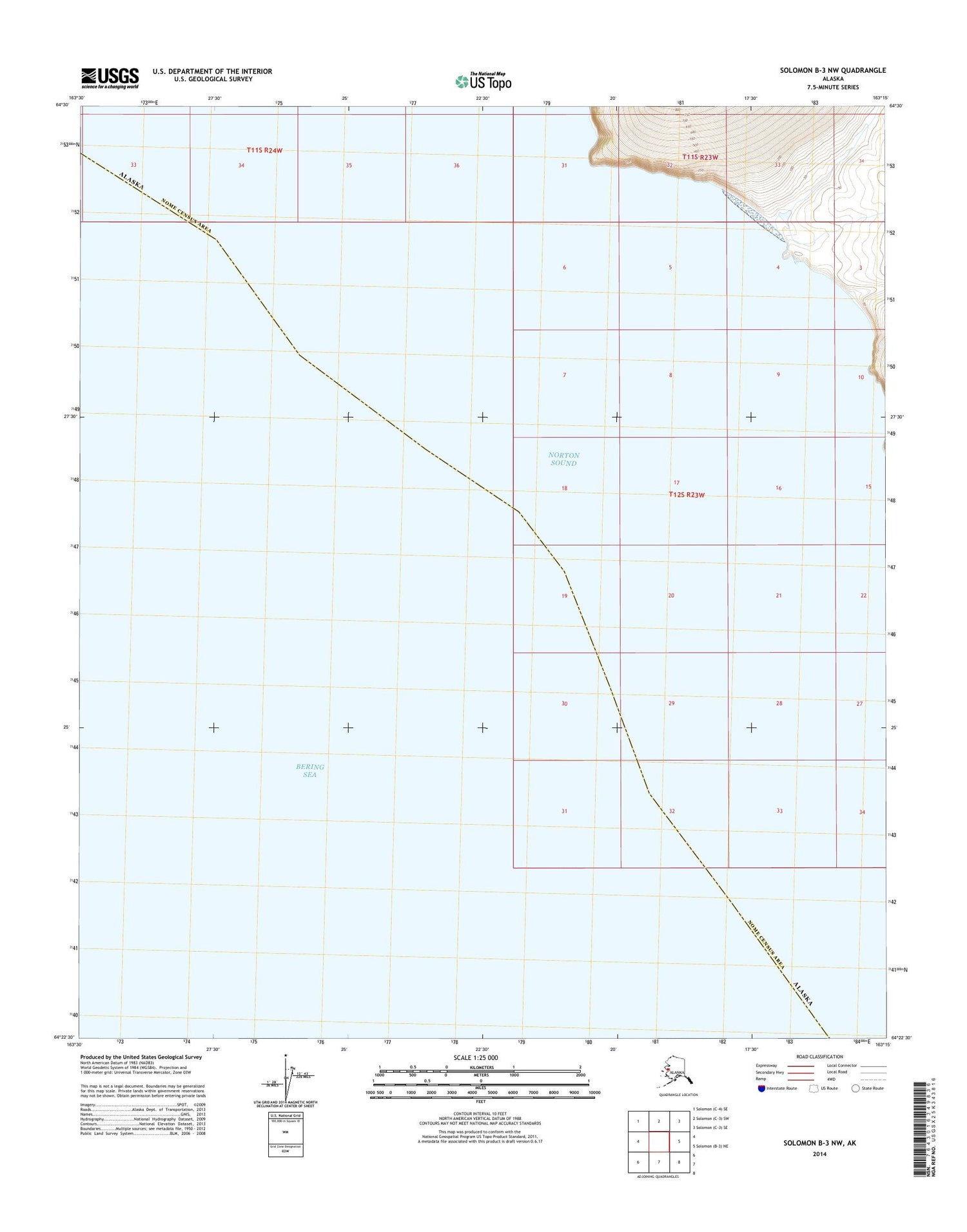 Solomon B-3 NW Alaska US Topo Map Image