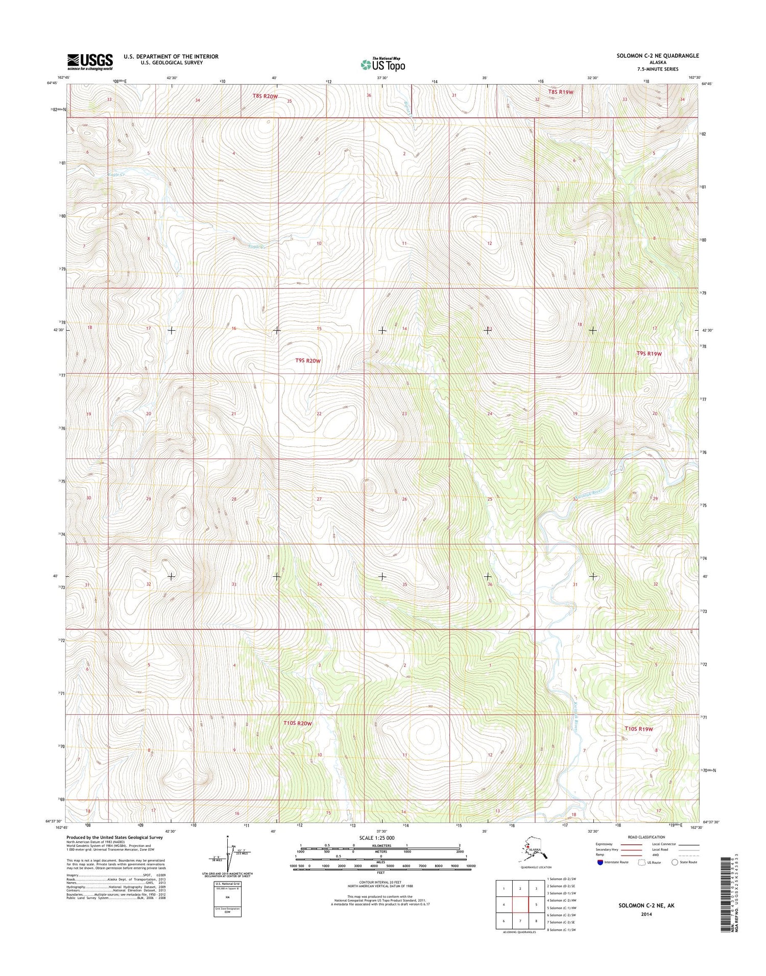 Solomon C-2 NE Alaska US Topo Map Image