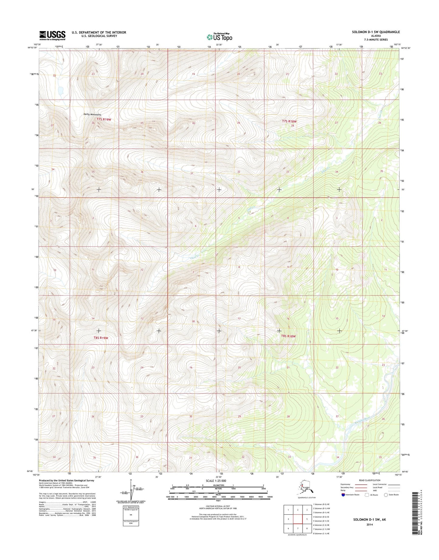 Solomon D-1 SW Alaska US Topo Map Image
