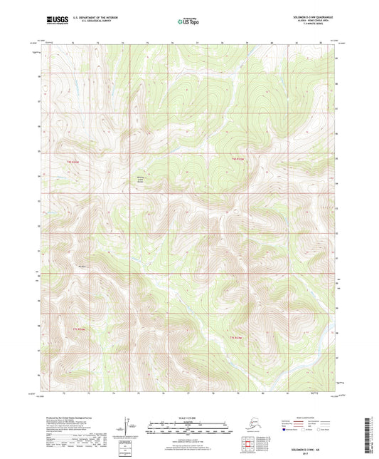 Solomon D-3 NW Alaska US Topo Map Image
