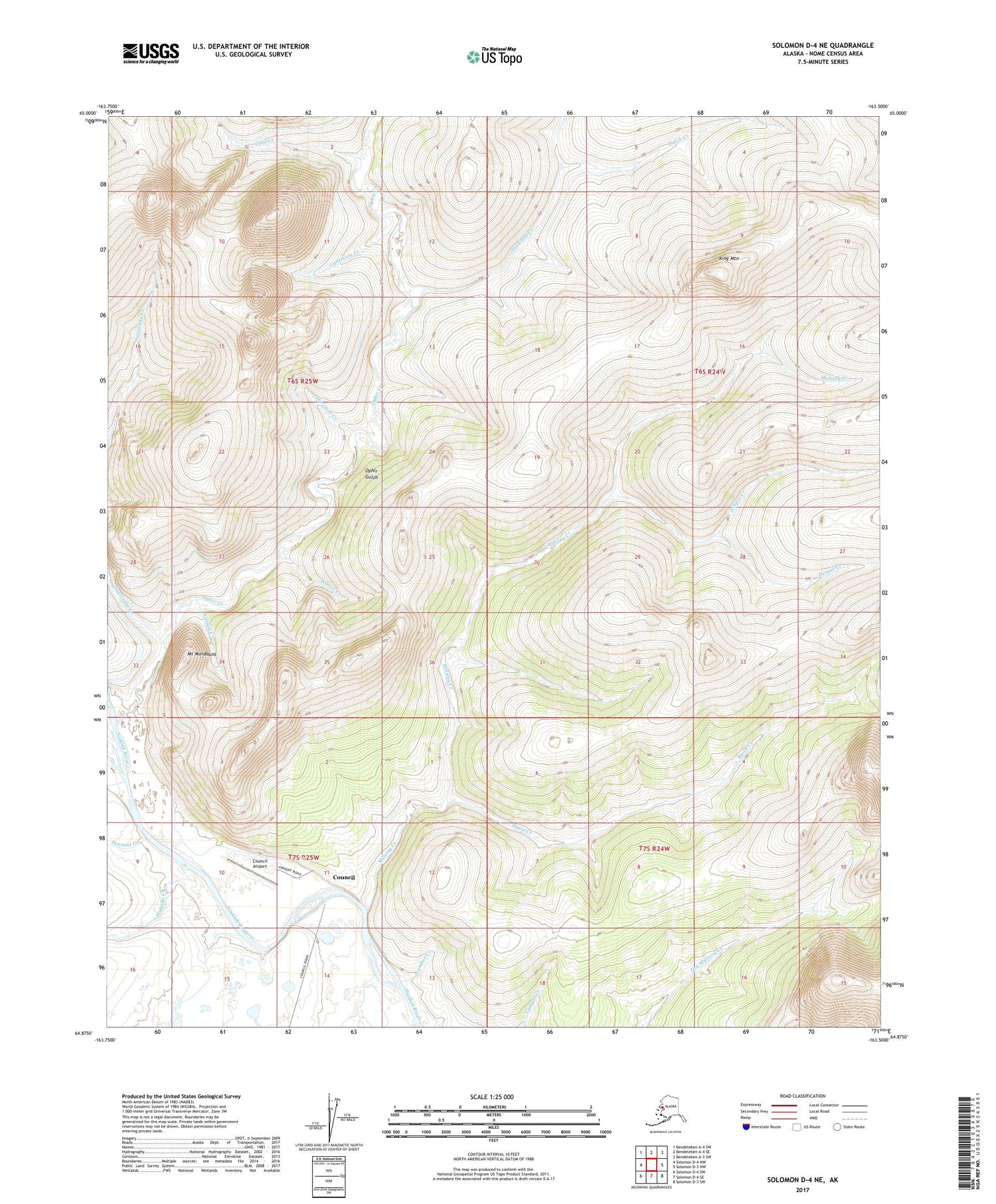 Solomon D-4 NE Alaska US Topo Map Image