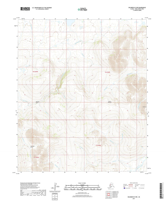 Solomon D-5 NW Alaska US Topo Map Image