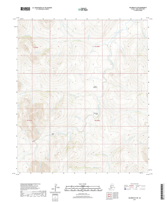 Solomon D-5 SW Alaska US Topo Map Image
