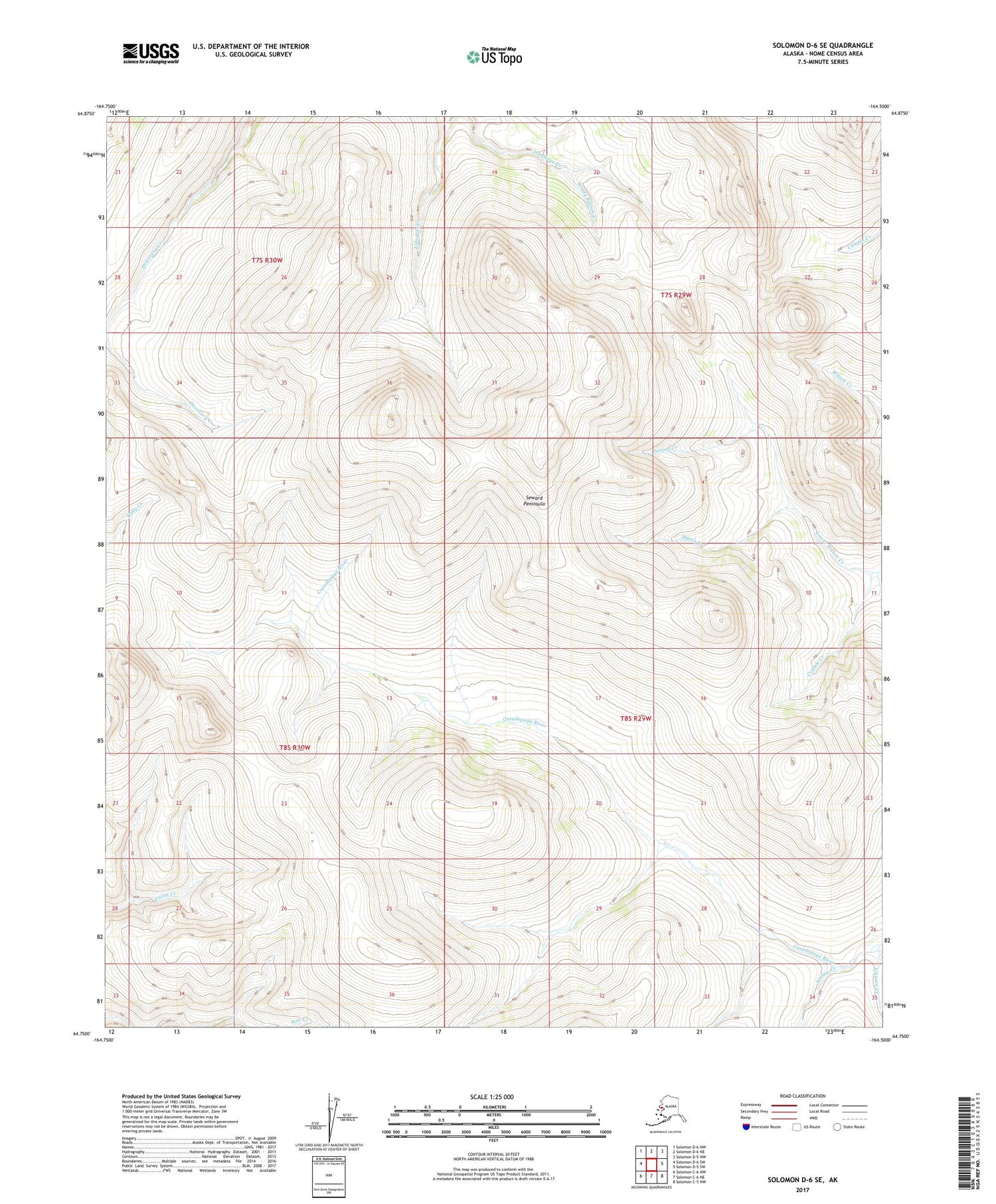 Solomon D-6 SE Alaska US Topo Map Image